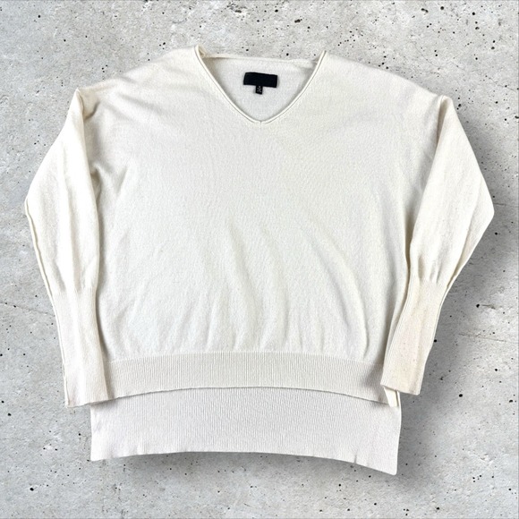 Nili‎ Lotan V-Neck 100% Cashmere Sweater Jumper Ivory Cream Sz S - Picture 1 of 6